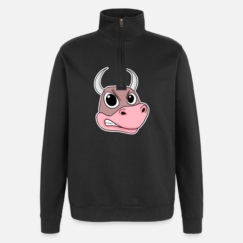 wütender Bulle - Quarter-Zip-Sweatshirt - Schwarz