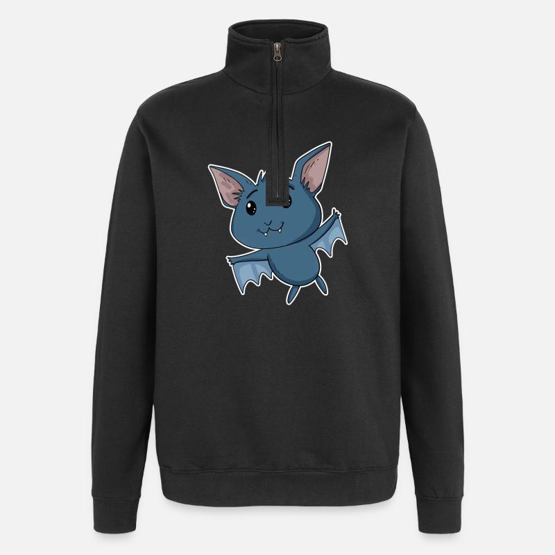 Chauve-souris - Sweat à zip 1/4 - noir