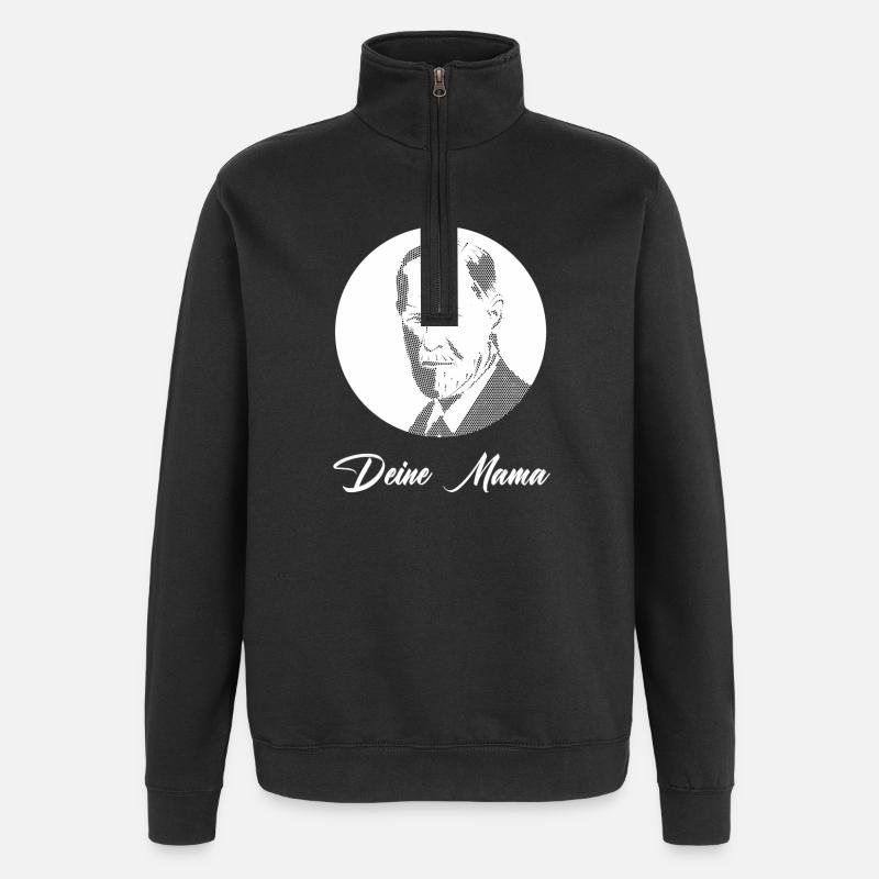 Deine Mama Freud - Quarter-Zip-Sweatshirt - Schwarz