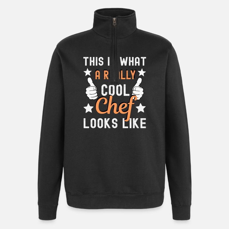 Chef Cuisinier Chef - Sweat à zip 1/4 - noir