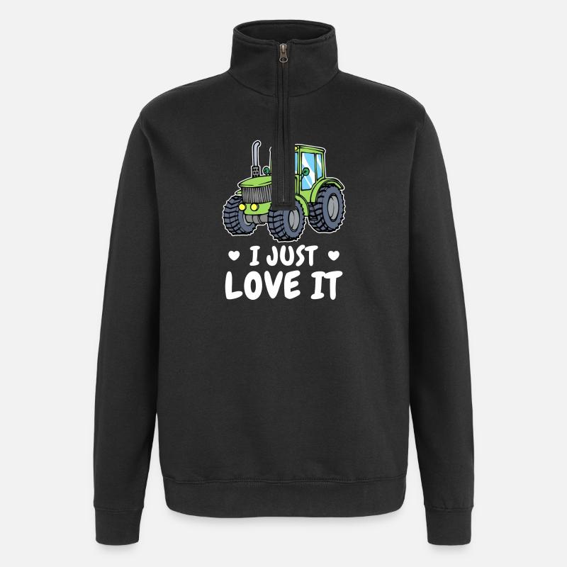 Landwirt Statement Kraftfahrzeug Traktor Ackerbau - Quarter-Zip-Sweatshirt - Schwarz