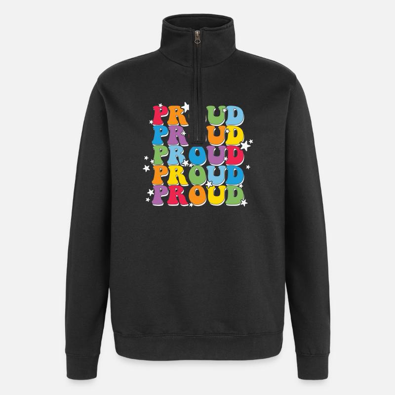 LGBT, Regenbogen, Pride-Monat - Quarter-Zip-Sweatshirt - Schwarz