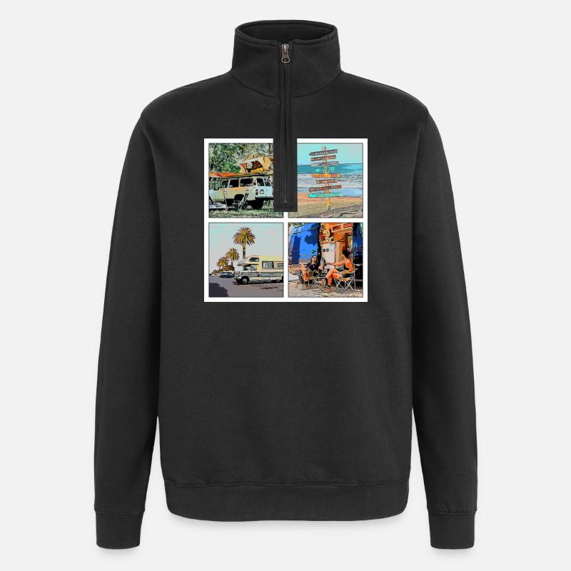 CAMPING - Quarter-Zip Sweatshirt - black
