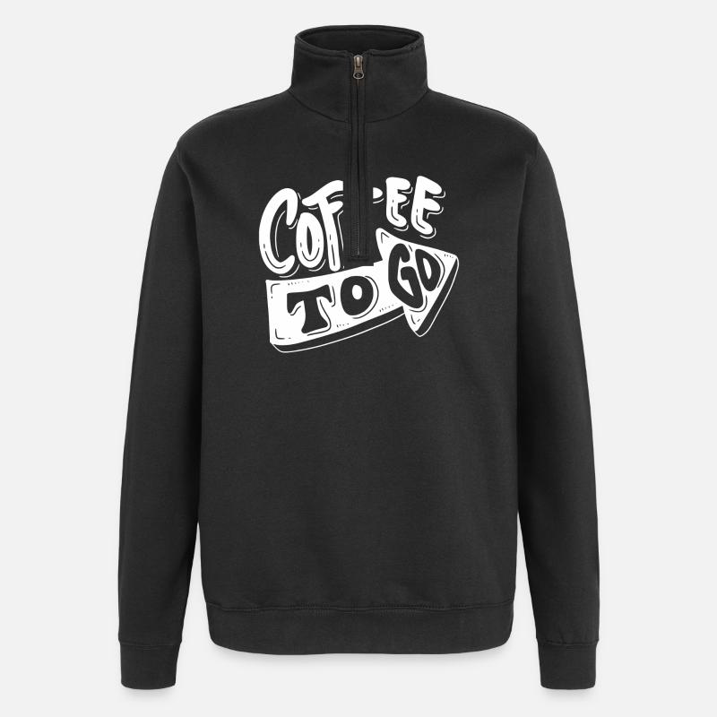 Kaffee, Ich mag Kaffee, Kaffeepause - Quarter-Zip-Sweatshirt - Schwarz