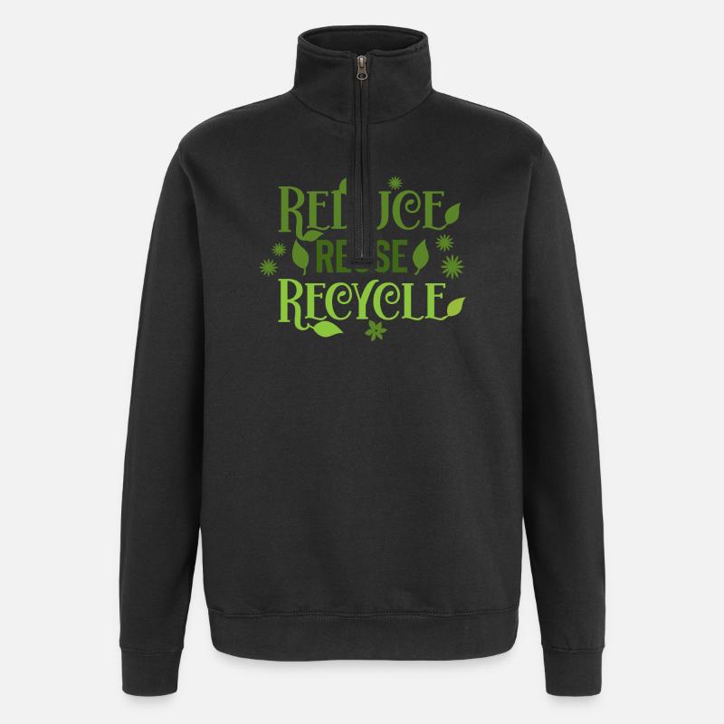 Réduire le recyclage de réutilisation - Sweat à zip 1/4 - noir