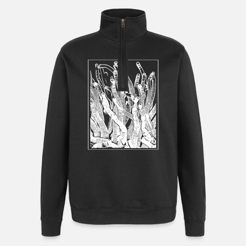 Anémone - Sweat à zip 1/4 - noir