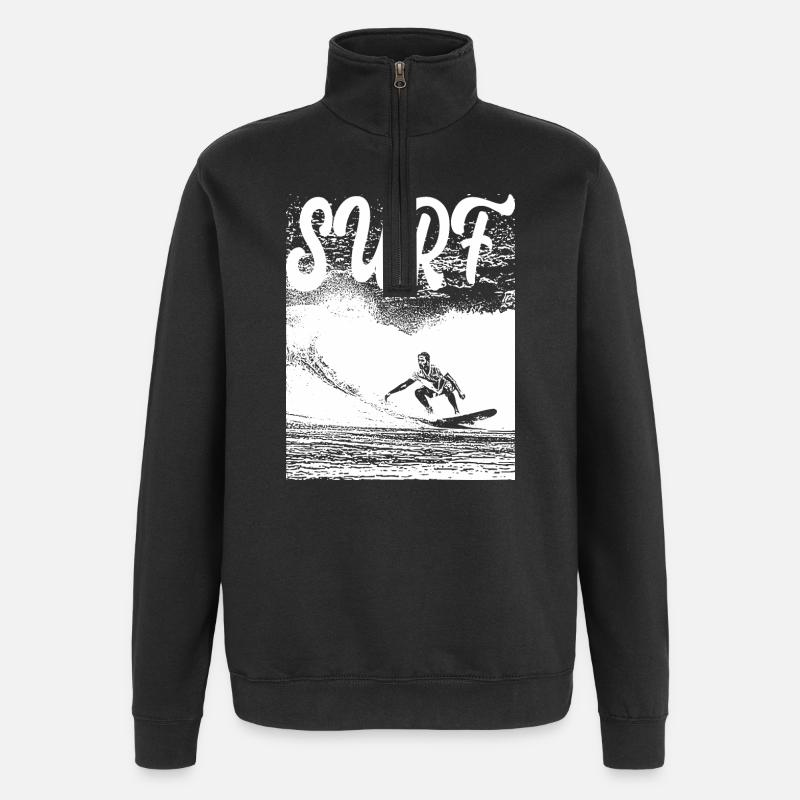 SURF - Sweat à zip 1/4 - noir