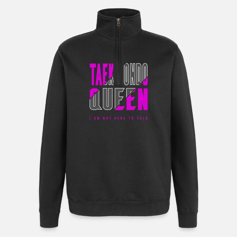 Reine du taekwondo - Sweat à zip 1/4 - noir