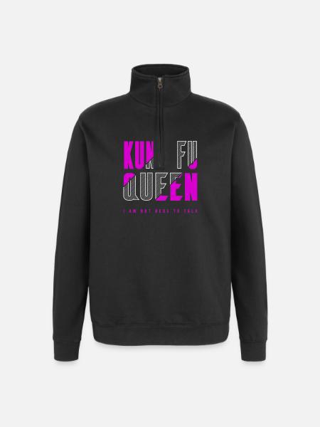 Kung Fu Queen - Quarter-Zip Sweatshirt - black