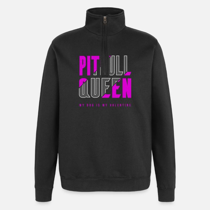 Pitbull Queen - Quarter-Zip Sweatshirt - black