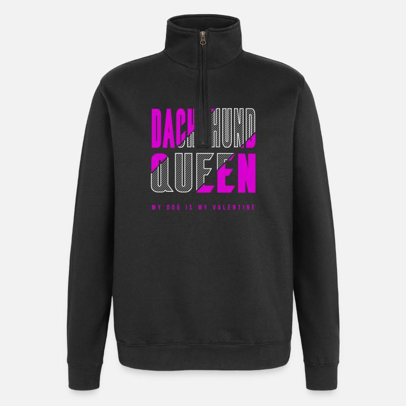 Dachshund Queen - Quarter-Zip Sweatshirt - black