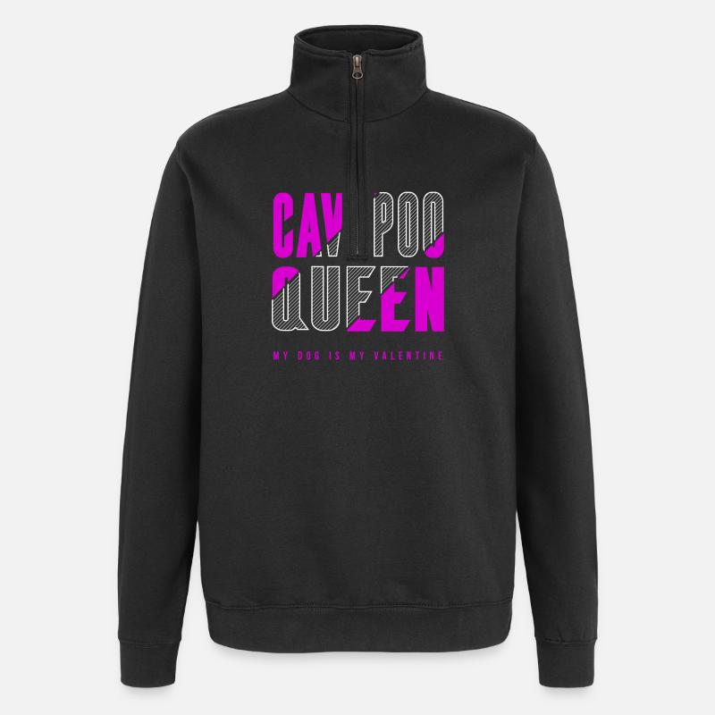 Cavapoo Queen - Quarter-Zip Sweatshirt - black