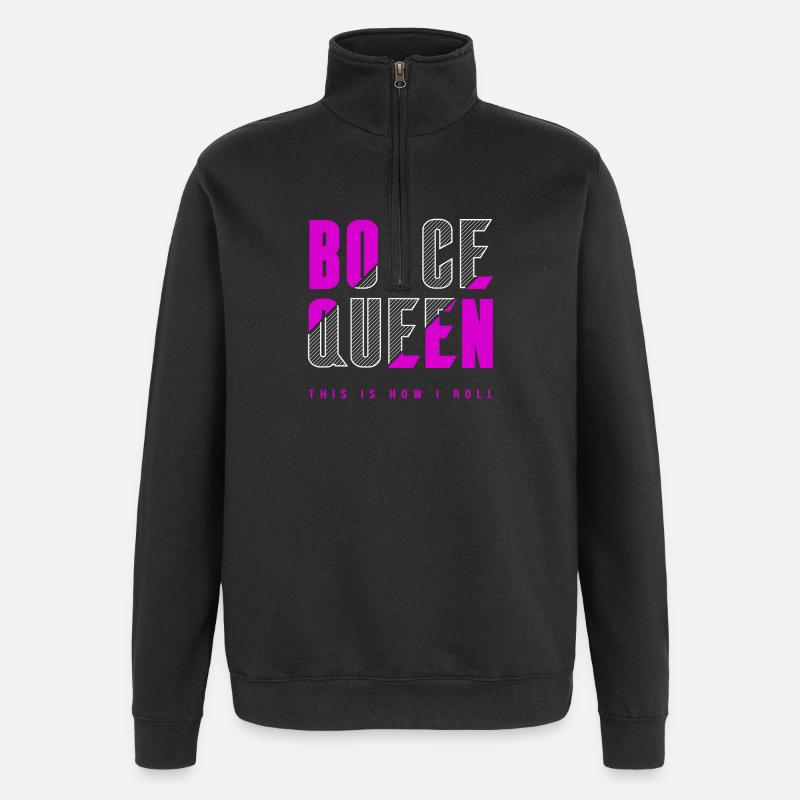 Reine de pétanque - Sweat à zip 1/4 - noir