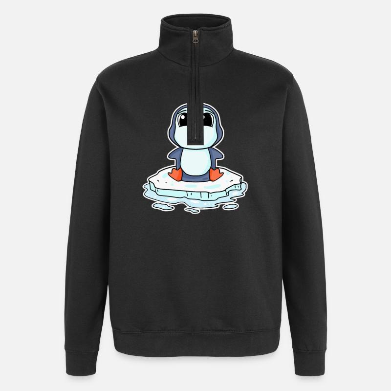 Pinguin Pinguine - Quarter-Zip-Sweatshirt - Schwarz