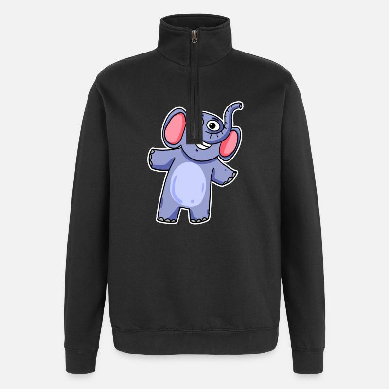 Mignon petit éléphant - Sweat à zip 1/4 - noir