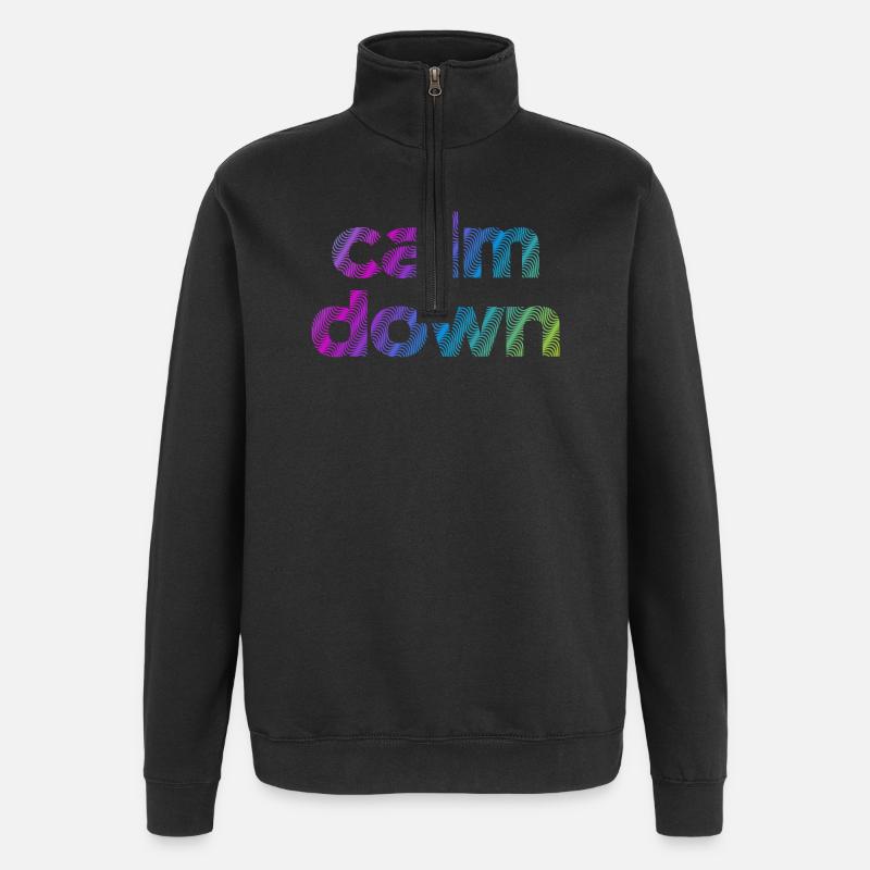 calmDown - Quarter-Zip-Sweatshirt - Schwarz