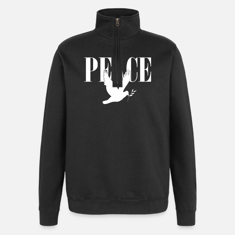 Peace Dove Design - Quarter-Zip Sweatshirt - black