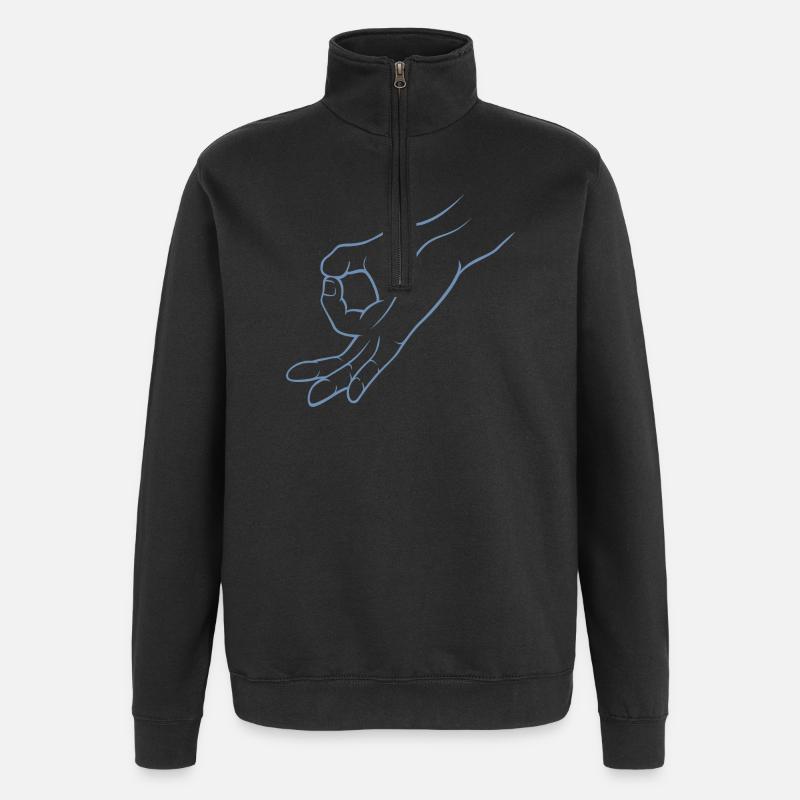 Trou de signalisation manuelle dans un jeu d’enfant - Sweat à zip 1/4 - noir