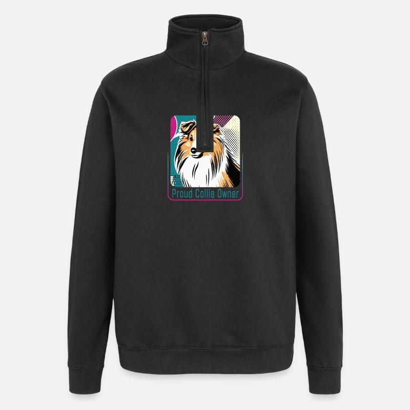 Fier propriétaire de Collie - Sweat à zip 1/4 - noir