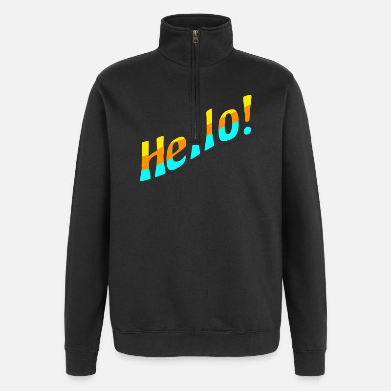 Hello! - Quarter-Zip Sweatshirt - black