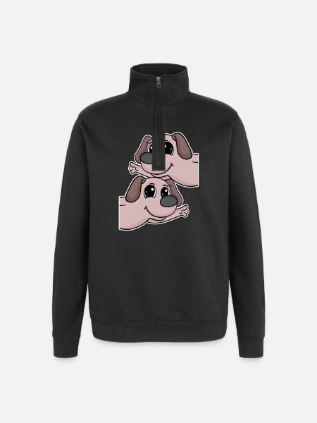 Dog dogs - Quarter-Zip Sweatshirt - black