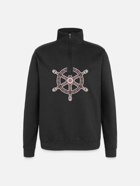 Steering wheel captain - Quarter-Zip Sweatshirt - black