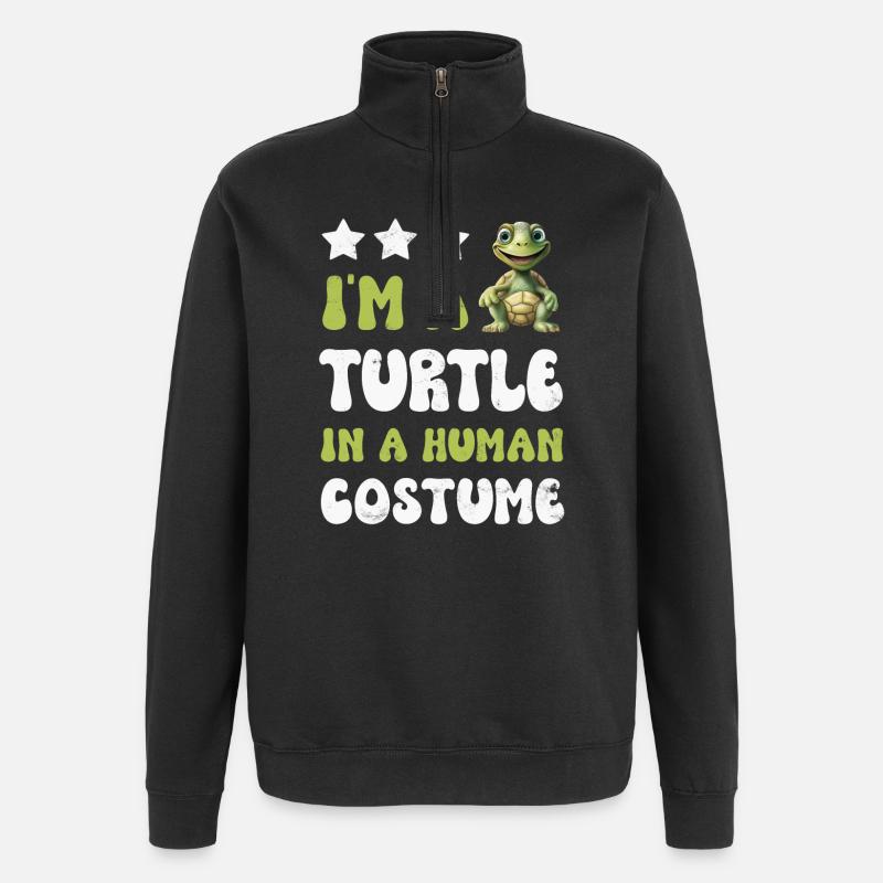 Turtle Turtles - Quarter-Zip Sweatshirt - black