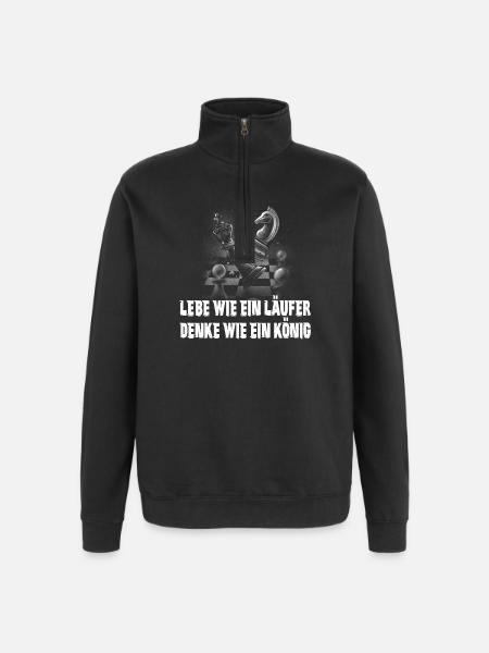 Schach Design - Quarter-Zip-Sweatshirt - Schwarz