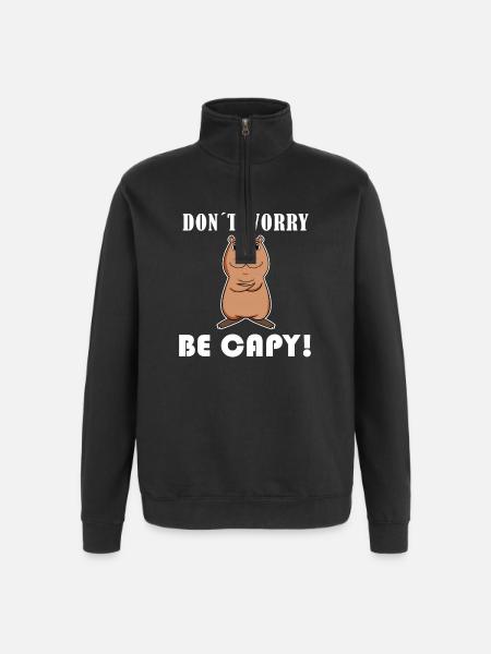 Capybara Wasserschwein - Quarter-Zip Sweatshirt - black