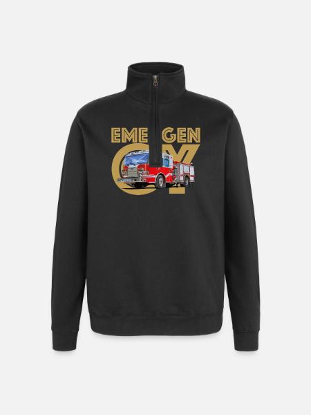 Feuerwehr Notruf - Quarter-Zip-Sweatshirt - Schwarz