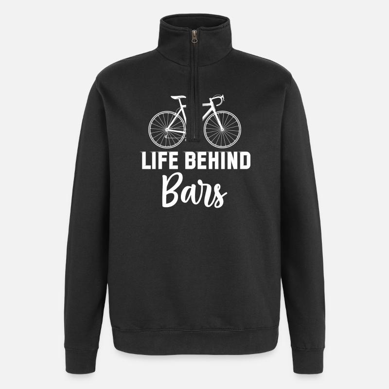 Das Leben hinter Gittern - Quarter-Zip-Sweatshirt - Schwarz