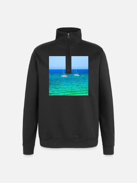 Voile d’été - Sweat à zip 1/4 - noir
