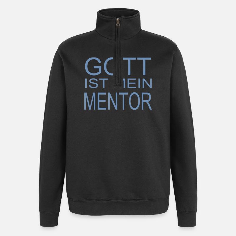 Gott ist mein Mentor - Quarter-Zip-Sweatshirt - Schwarz