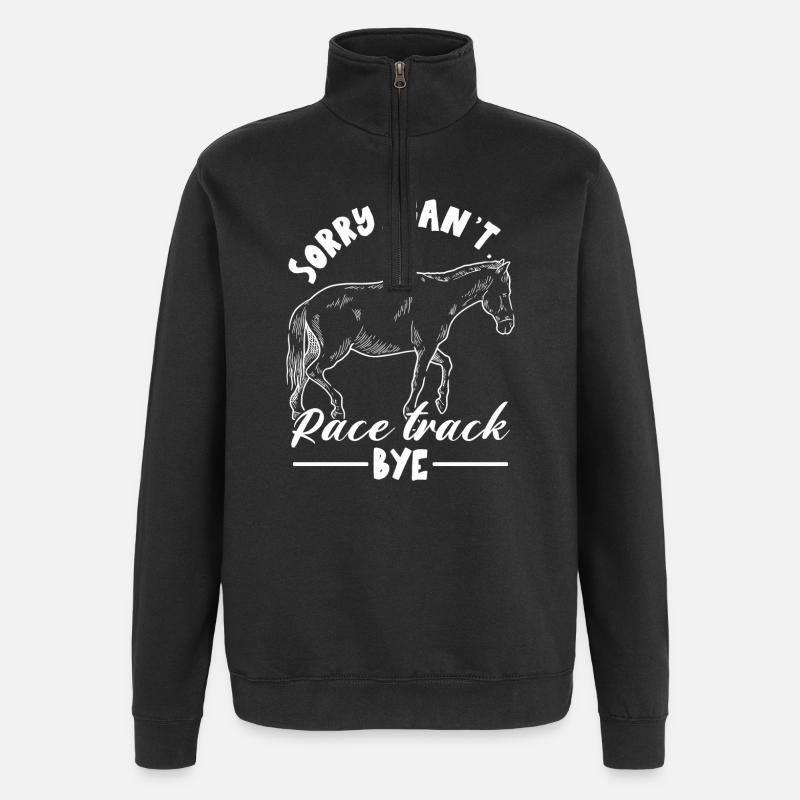 Pferde Design - Quarter-Zip-Sweatshirt - Schwarz