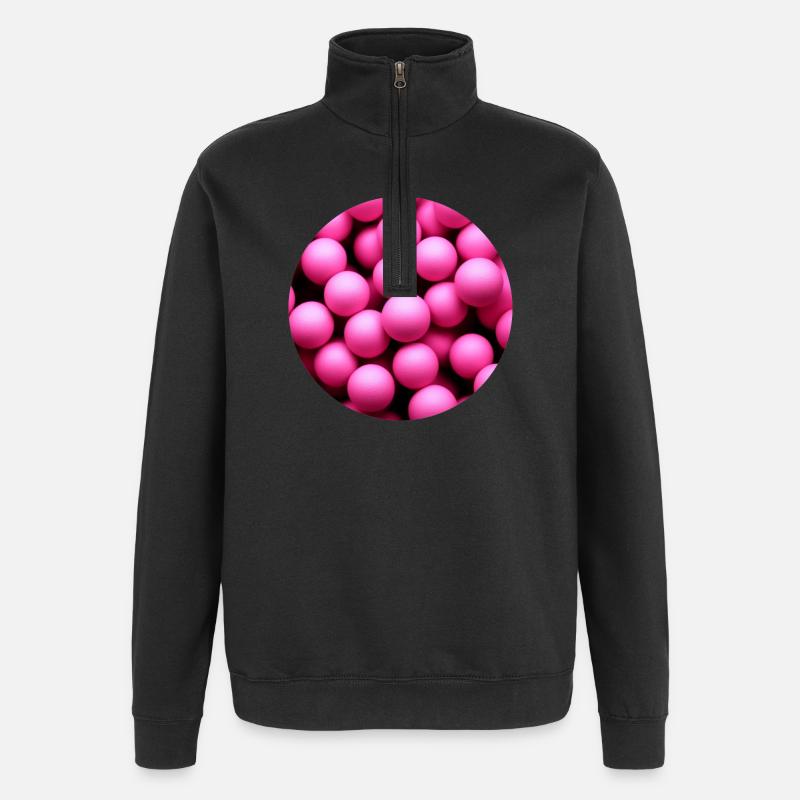 boules rondes - Sweat à zip 1/4 - noir