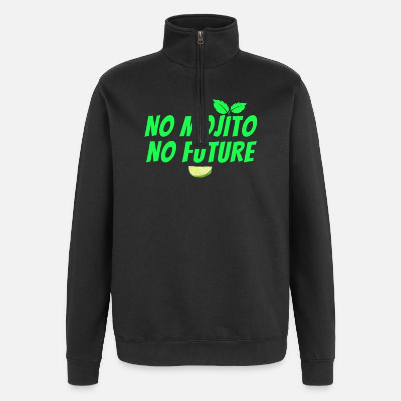 Mojito, Cocktail, Mojito-Fächer, Rum - Quarter-Zip-Sweatshirt - Schwarz