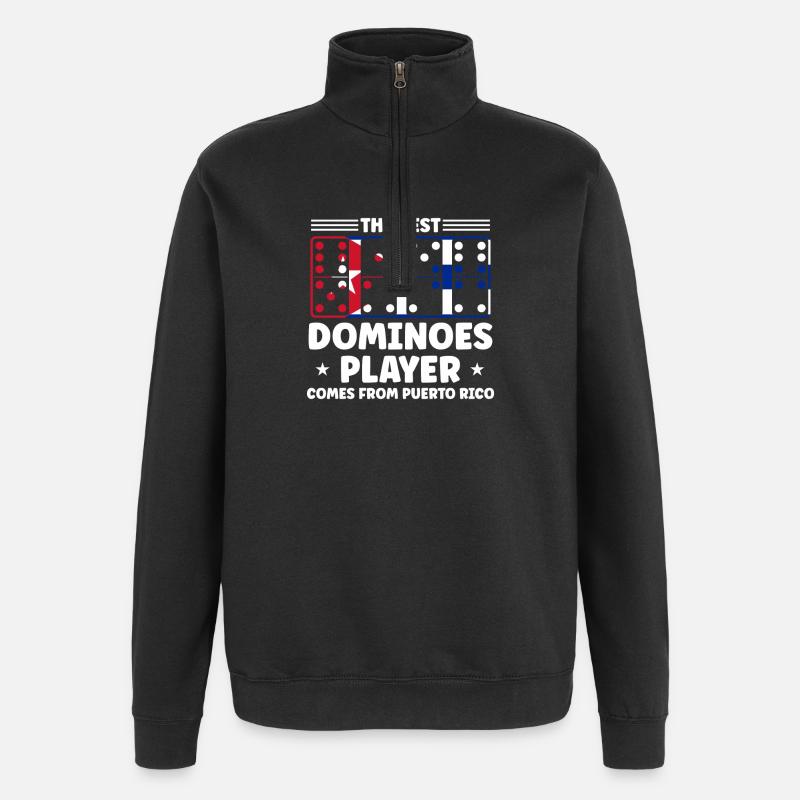 Conception de domino - Sweat à zip 1/4 - noir