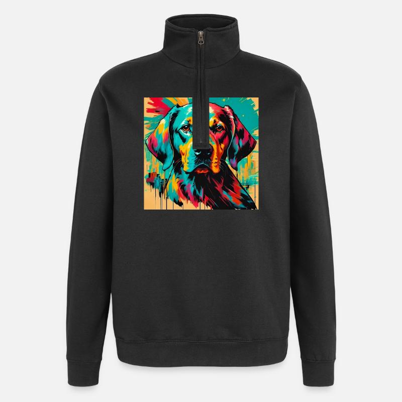 Chien - Sweat à zip 1/4 - noir