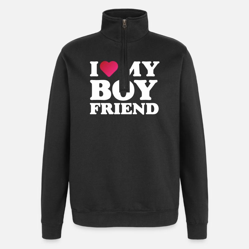 Ich liebe meinen Freund - Quarter-Zip-Sweatshirt - Schwarz