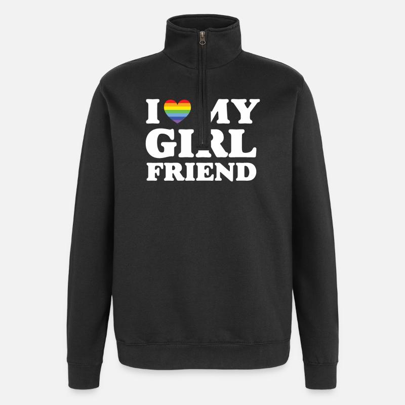 J’aime ma copine - LGBTQ - Sweat à zip 1/4 - noir