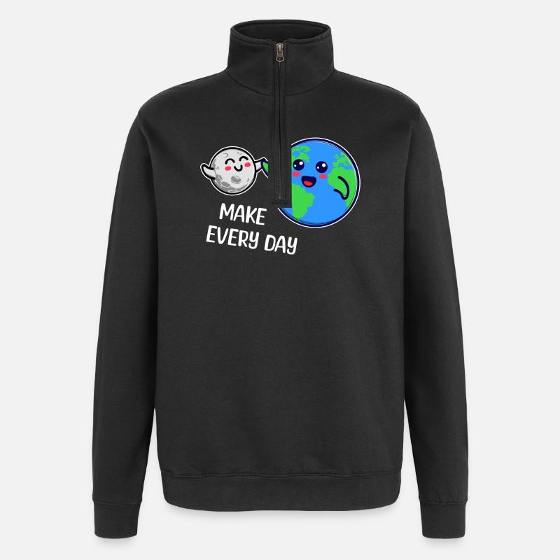 Mutter Erde Statement Umweltfreundlich Umwelt - Quarter-Zip-Sweatshirt - Schwarz