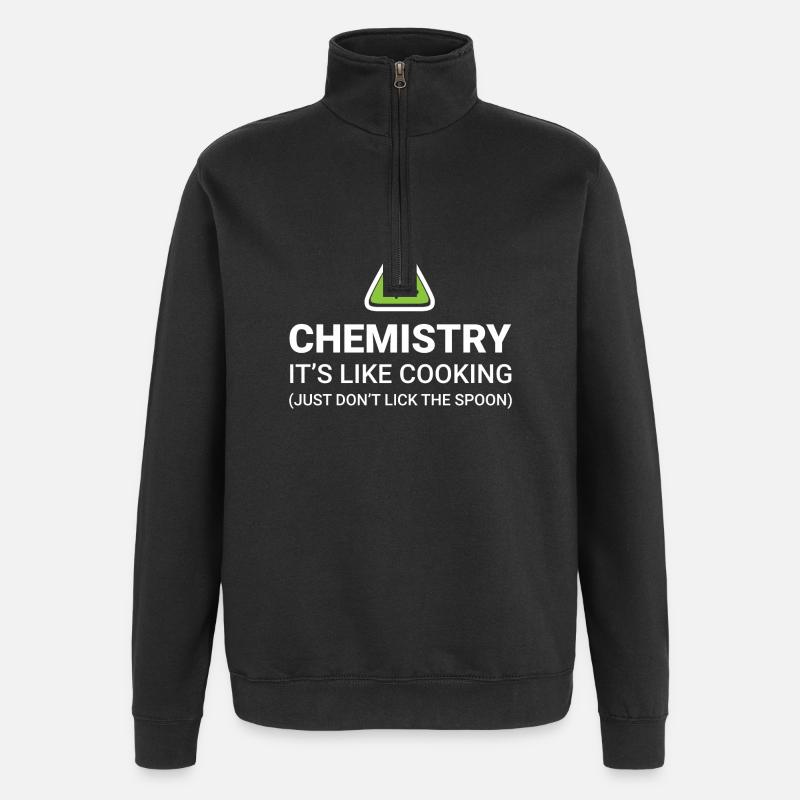 Chemistry, it's like cooking - Quarter-Zip Sweatshirt - black