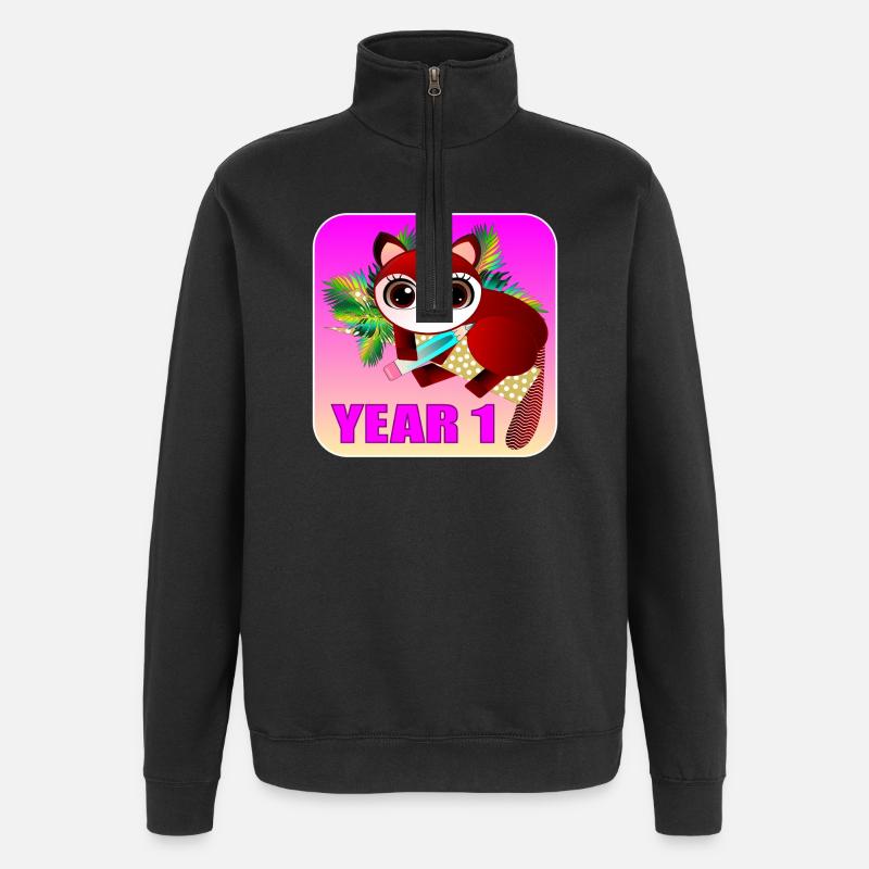 ÉCOLE PRIMAIRE 1 - FOX - Sweat à zip 1/4 - noir