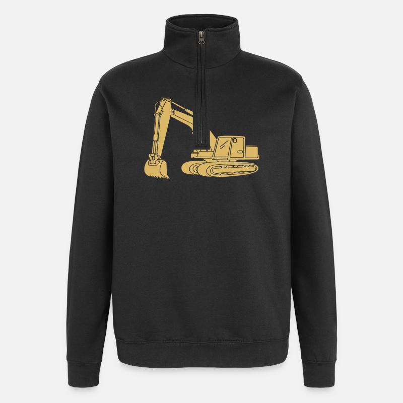 Baggerfahrer Silhouette - Baugeräteführer - Quarter-Zip-Sweatshirt - Schwarz