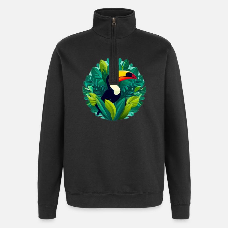 Toucan - Quarter-Zip Sweatshirt - black