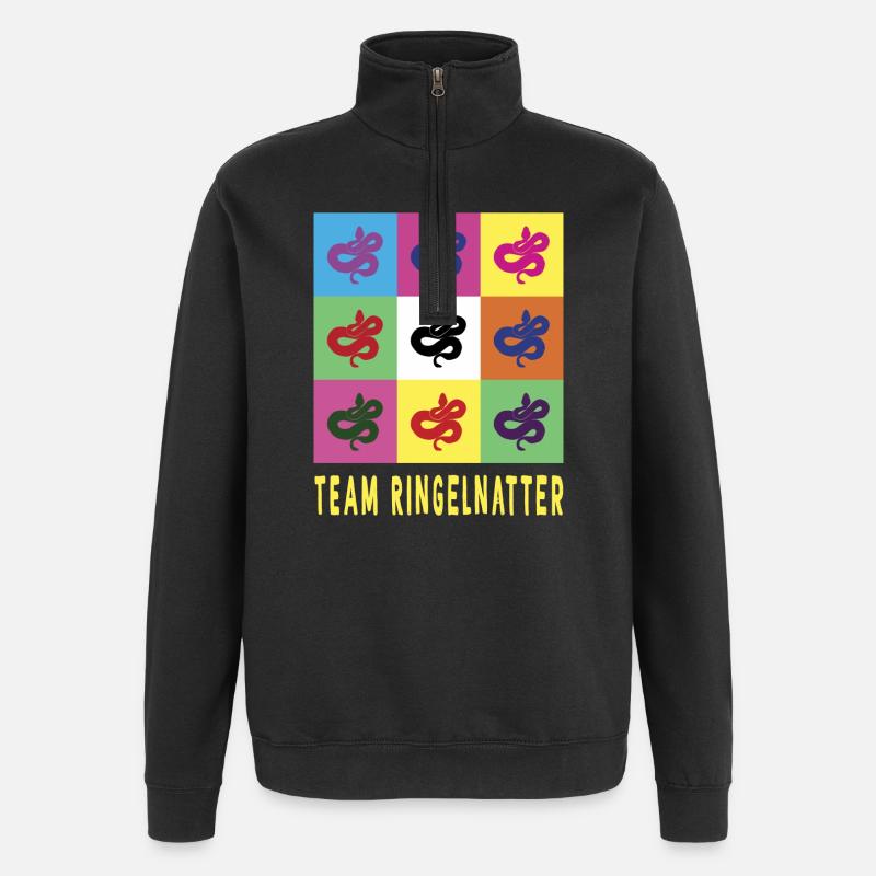 Team Ringelnatter - Quarter-Zip-Sweatshirt - Schwarz