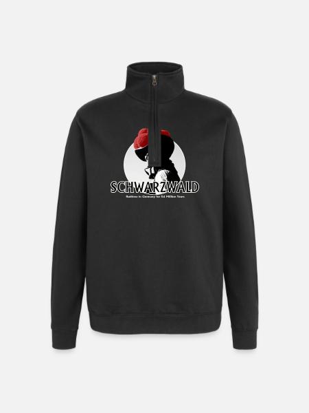 Schwarzwald Retro Silhouette - Quarter-Zip-Sweatshirt - Schwarz