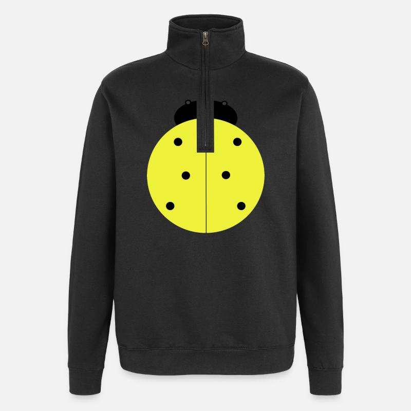 Coccinelle Jaune à Points Noirs - Sweat à zip 1/4 - noir