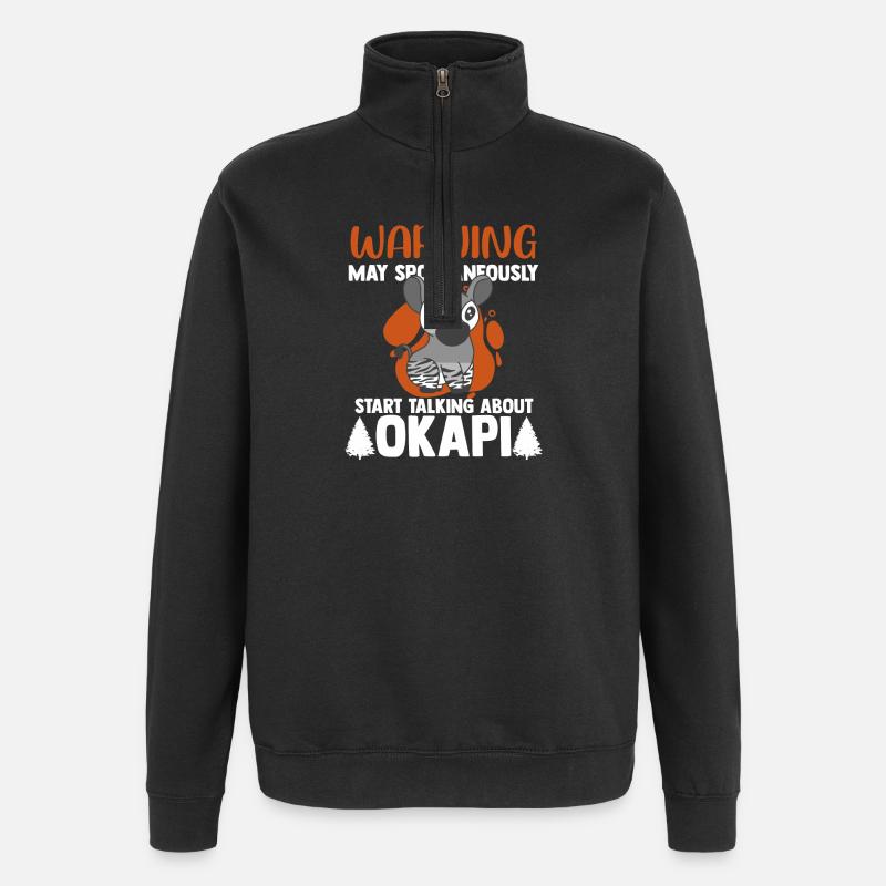 Okapi zwischen Wald und Wildnis - Quarter-Zip-Sweatshirt - Schwarz