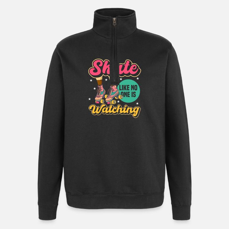 Roller Skate Design - Quarter-Zip Sweatshirt - black